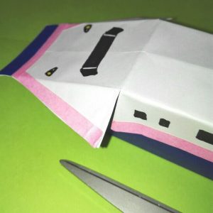 17折り紙新幹線【Ｅ４系】立体の簡単なな折り方｜子供もにこにこ！