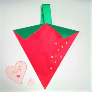 折り紙の折り方+苺バッグ 11