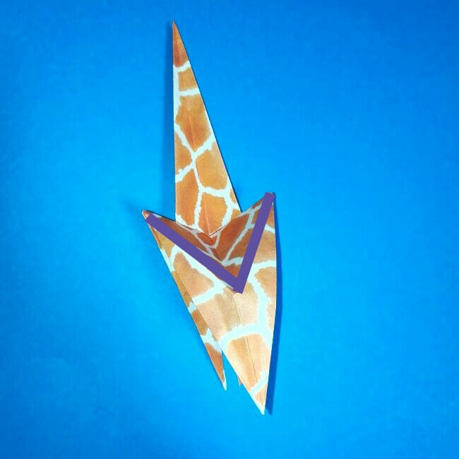 折り紙1枚「キリン」立体の折り方 12-1