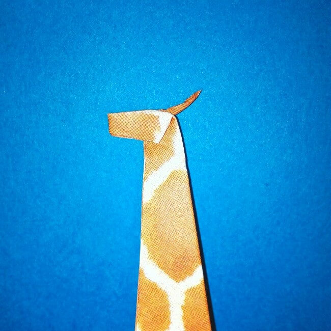 折り紙1枚「キリン」立体の折り方 15-2