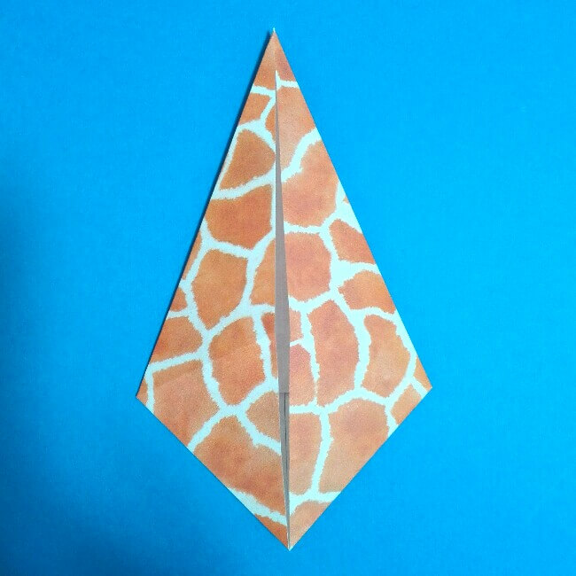 折り紙1枚「キリン」立体の折り方 5-2