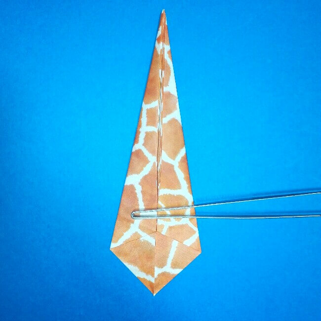折り紙1枚「キリン」立体の折り方 7-2